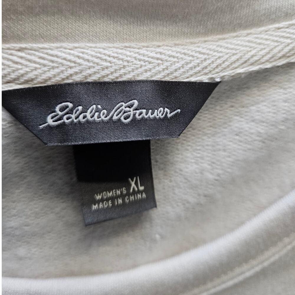 NWT Women's Eddie Bauer Crew Neck Sweatshirt LS Cream Super Soft Size XL - Picture 3 of 10